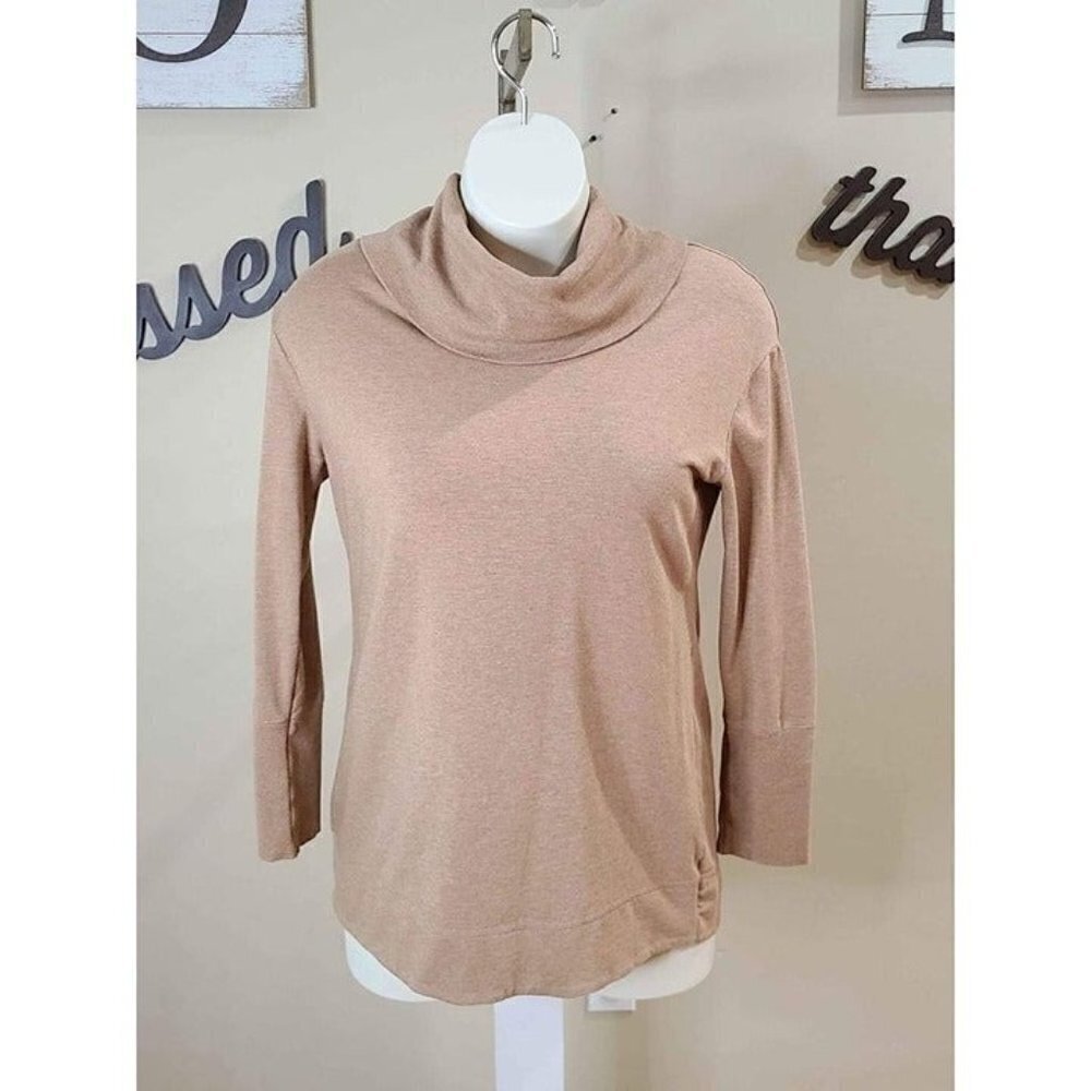 Merona Gold Brown Cowl Neck Stretch Sweater w/Long Ribbed Sleeve Cuff Sz XXL